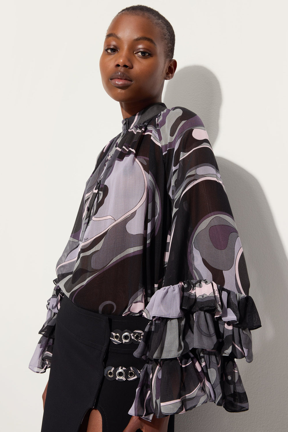Pucci Orchidee Print Silk Blouse