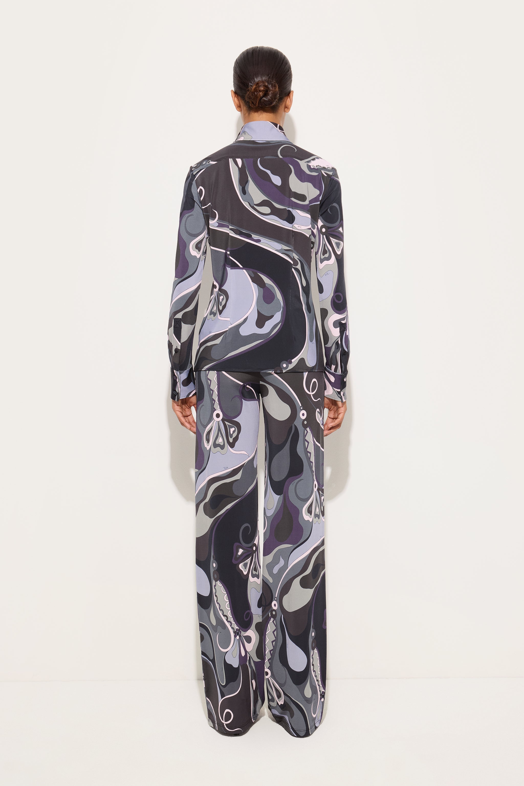 Pucci Orchidee Print Satin Jersey Shirt
