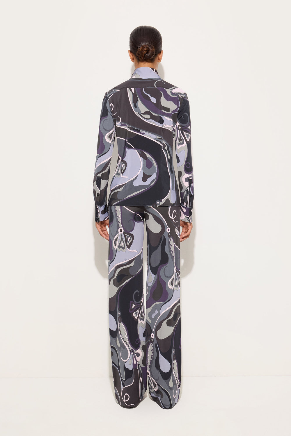 Pucci Orchidee Print Satin Jersey Shirt