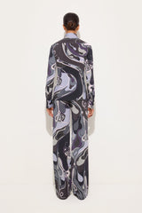 Pucci Orchidee Print Satin Jersey Shirt