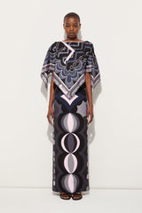 Pucci Istrice Print Silk Cape Blouse
