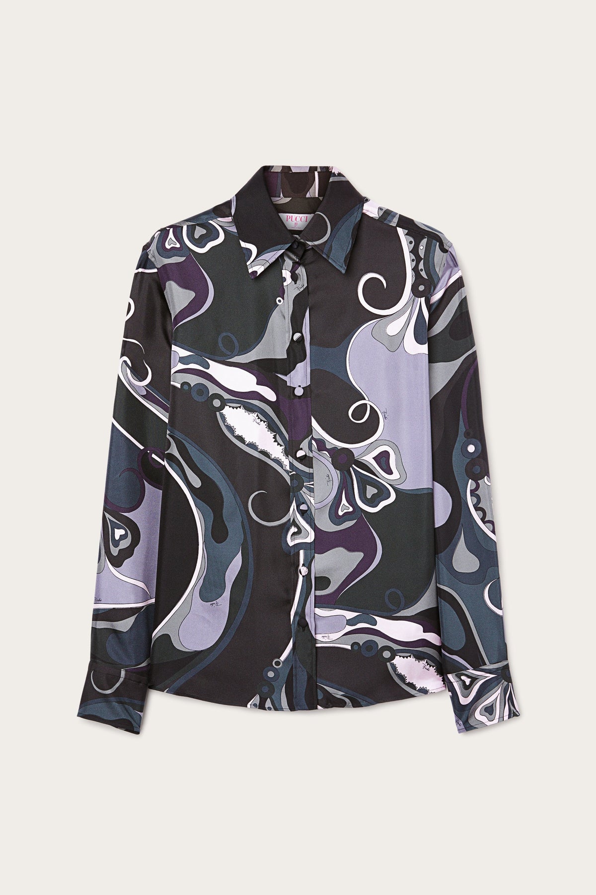 Pucci Orchidee Print Silk Twill Shirt