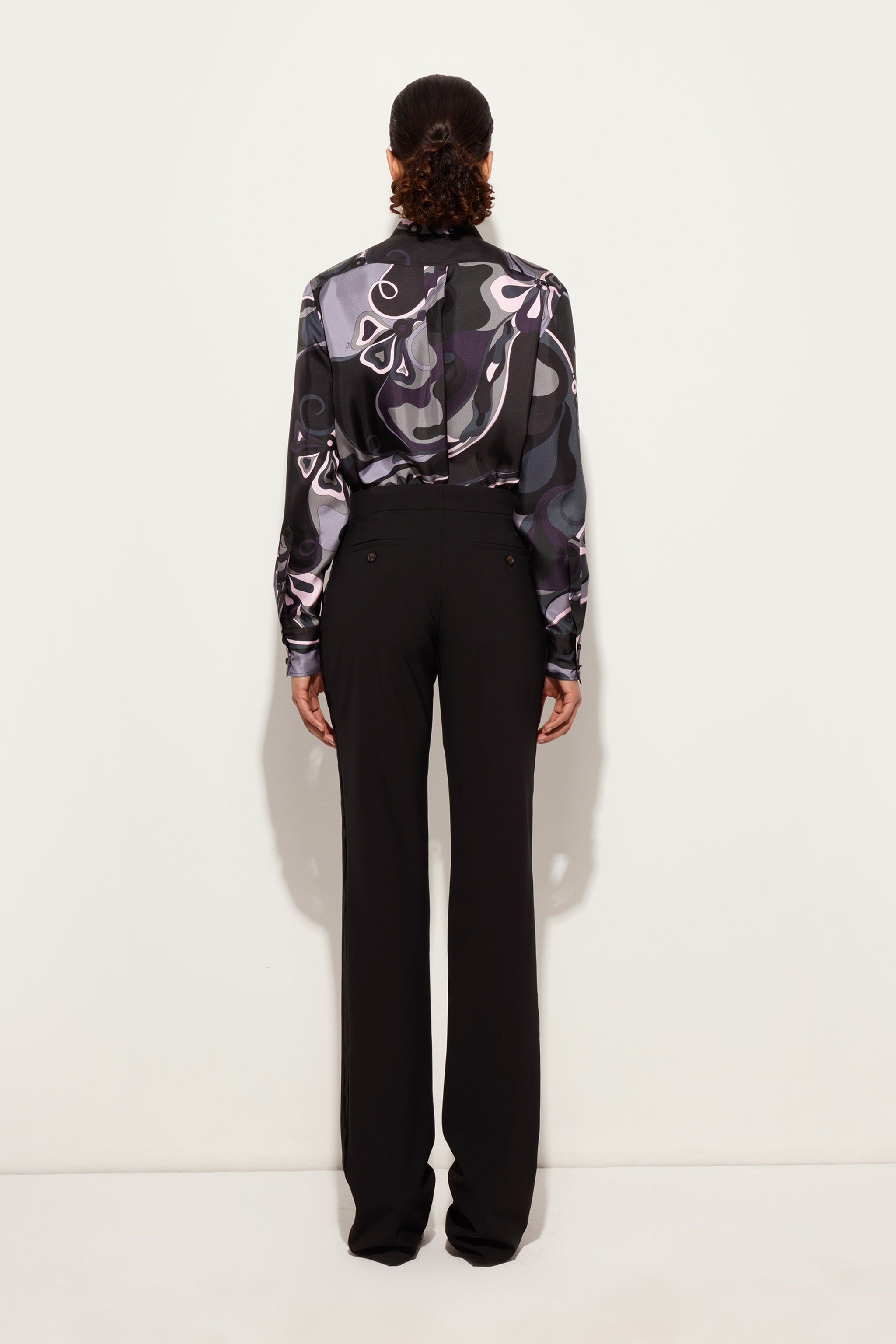 Pucci Orchidee Print Silk Twill Shirt