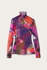 Pucci Orchidee Print Tulle Top