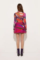 Pucci Orchidee Print Tulle Top