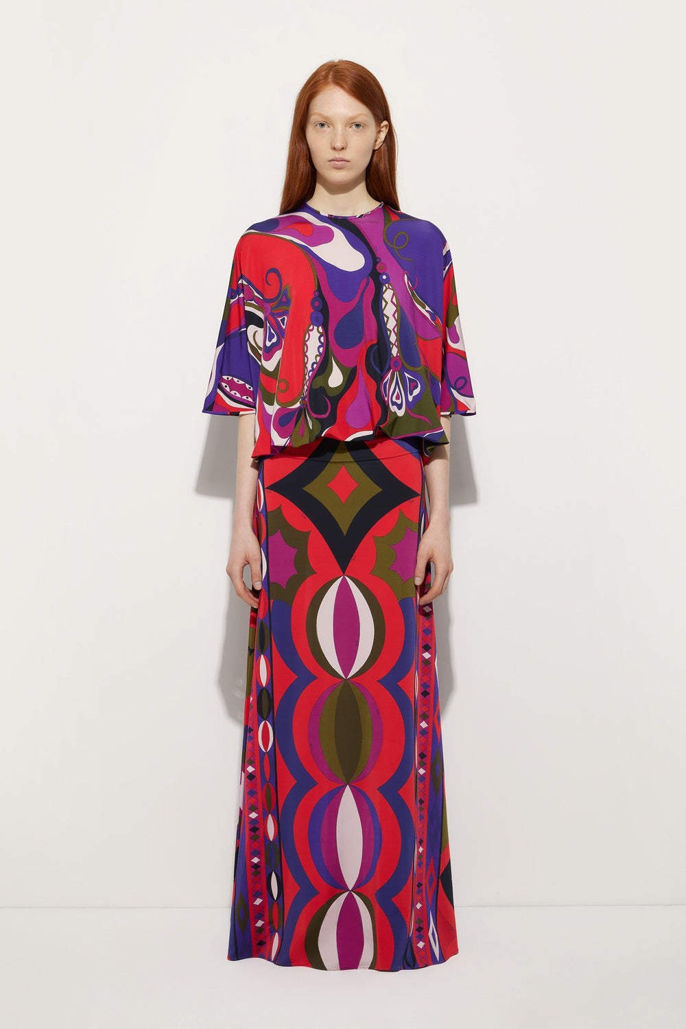Pucci Orchidee Print Cape Blouse