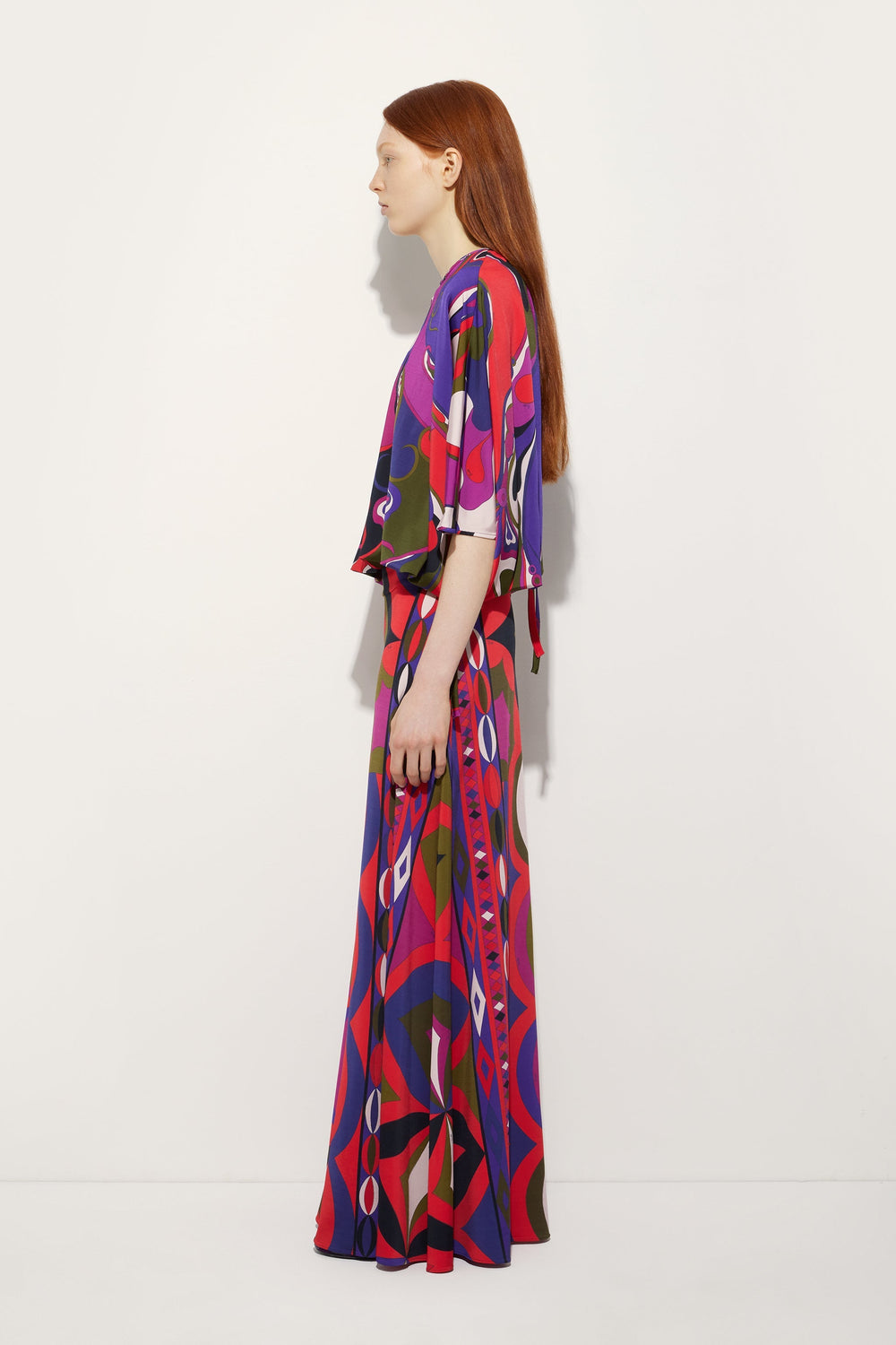 Pucci Orchidee Print Cape Blouse