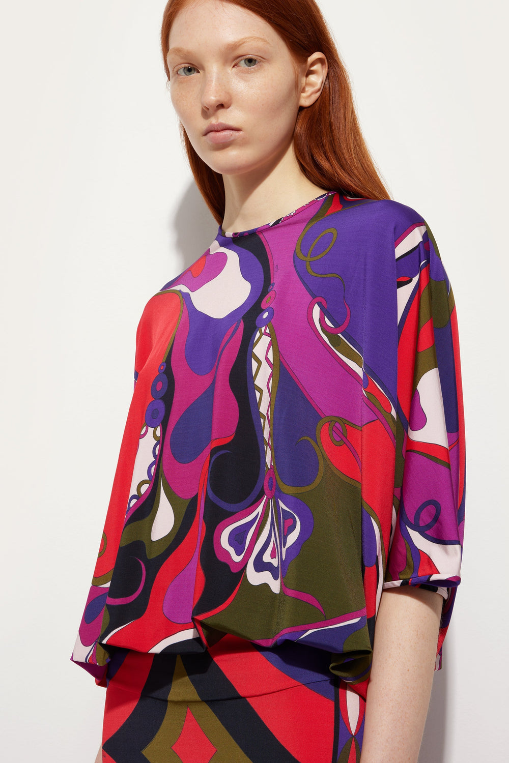 Pucci Orchidee Print Cape Blouse