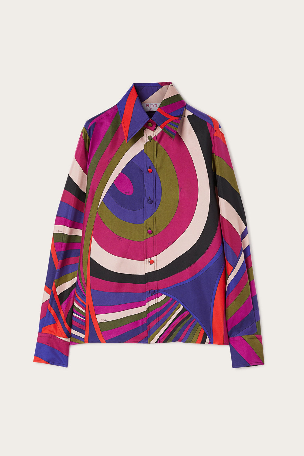 Pucci Iride Print Silk Twill Shirt