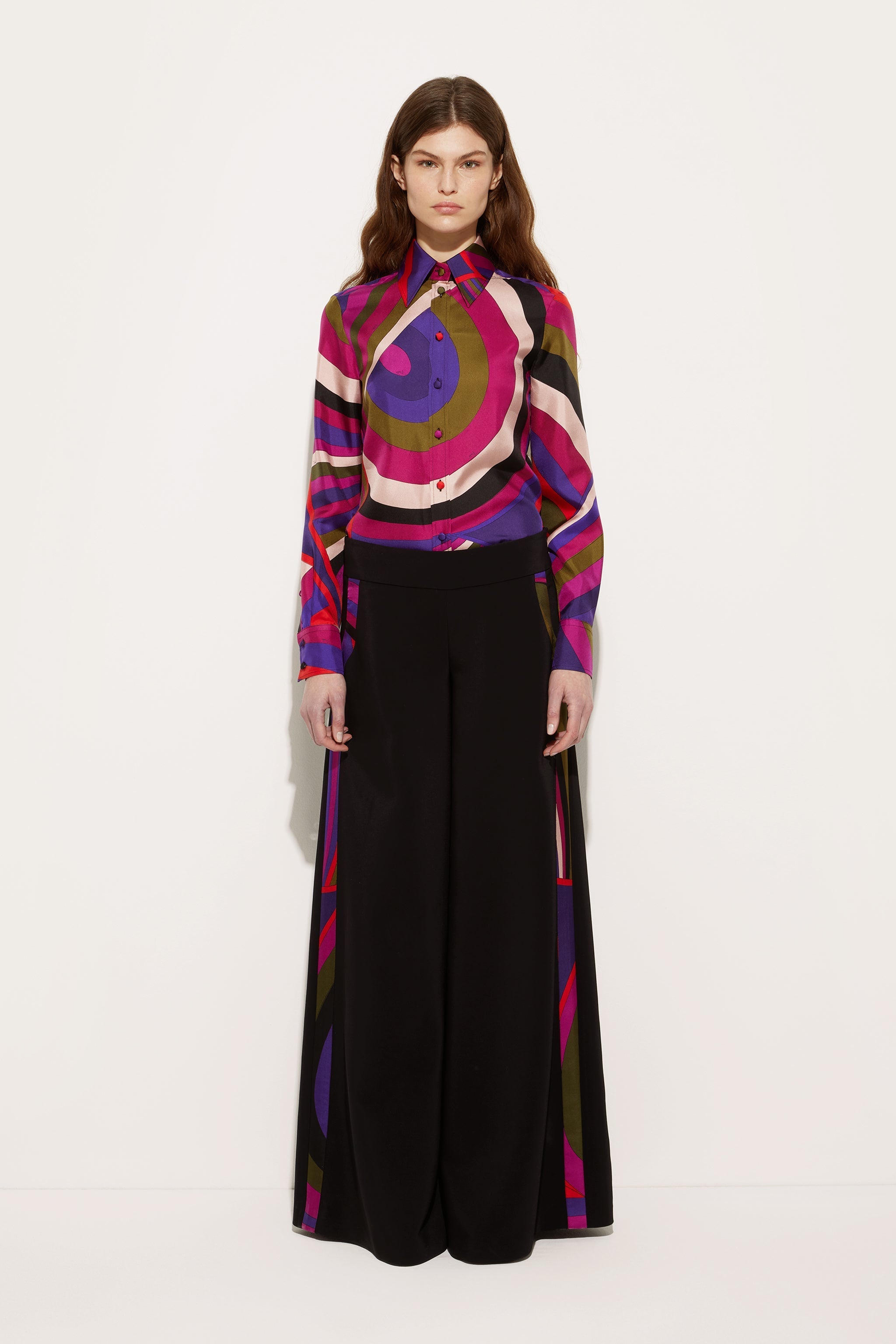 Pucci Iride Print Silk Twill Shirt