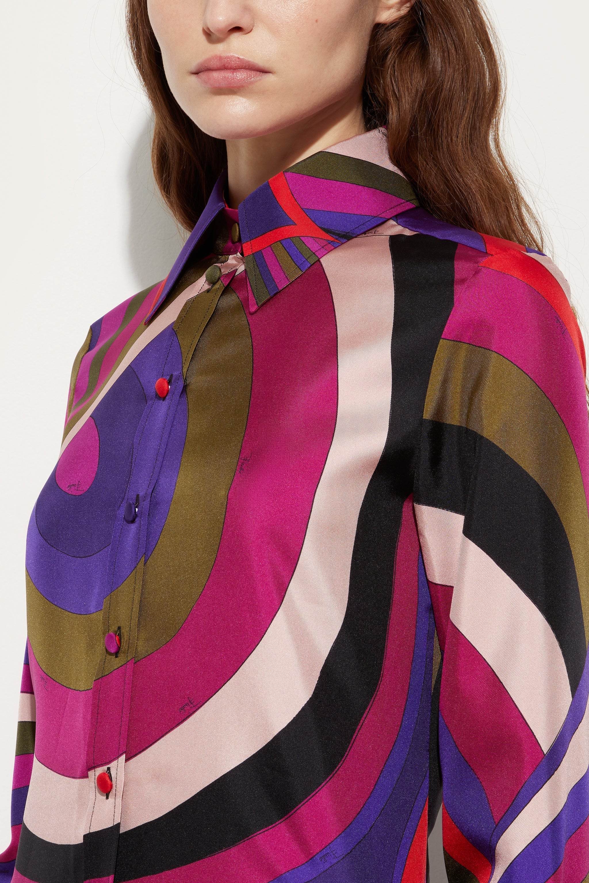Pucci Iride Print Silk Twill Shirt