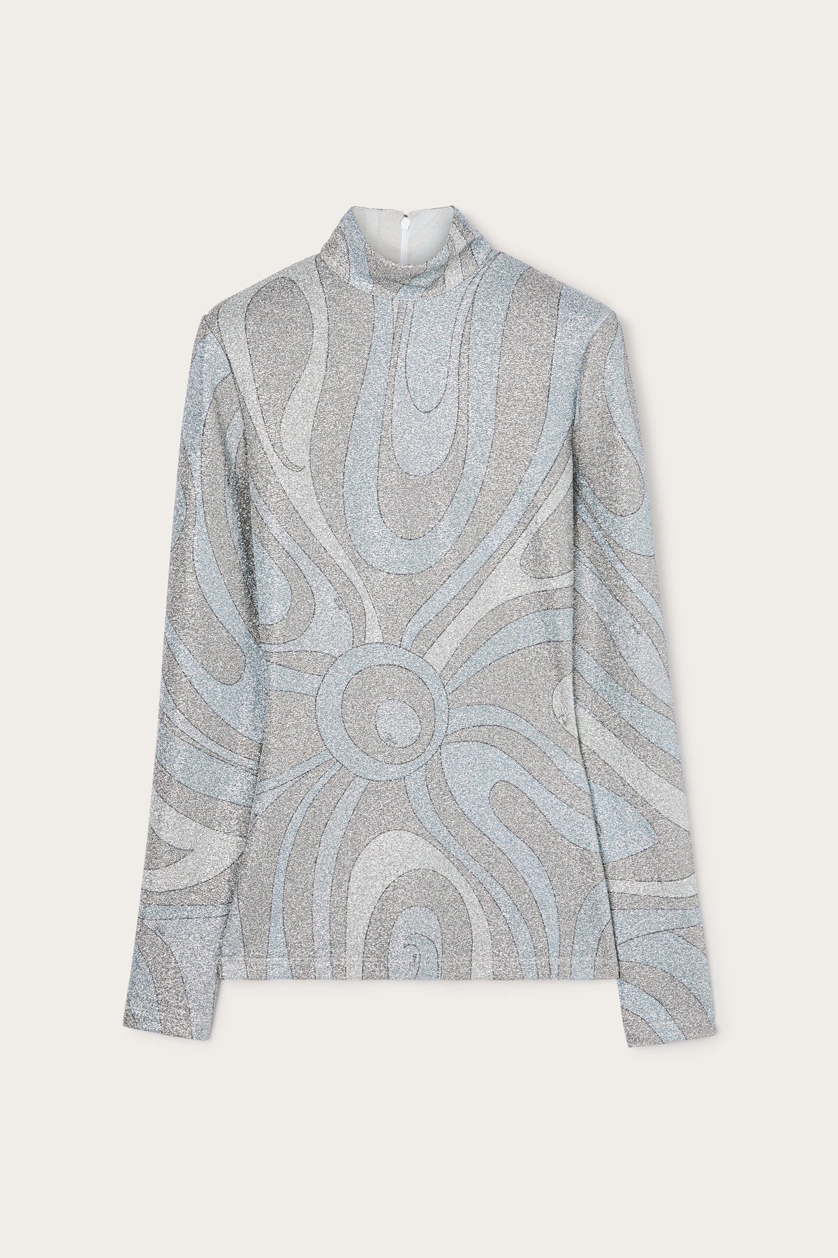Pucci Marmo Print High-neck Lamé Top