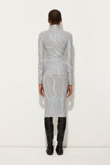 Pucci Marmo Print High-neck Lamé Top