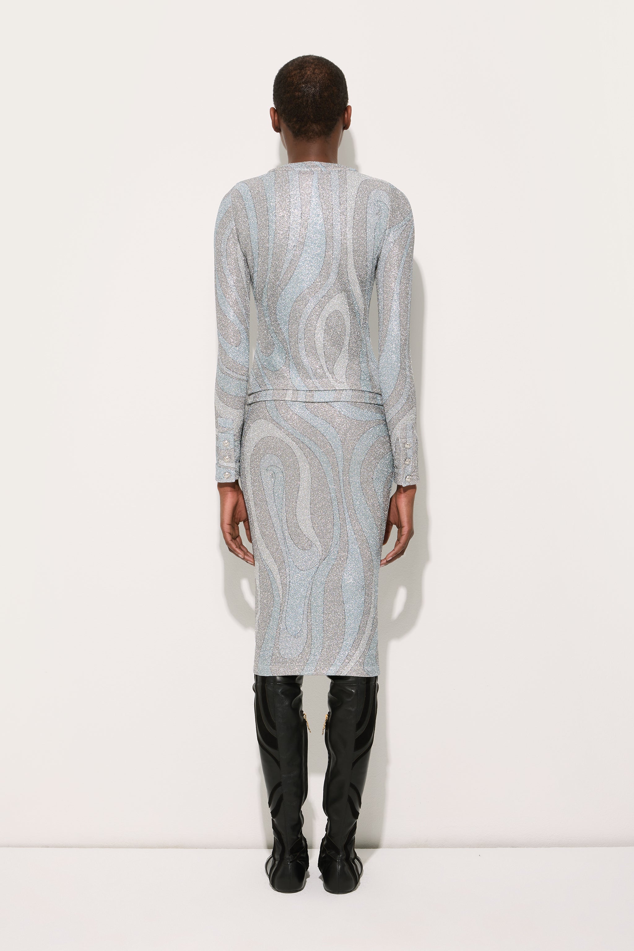 Pucci Marmo Jersey Lamé Cardigan