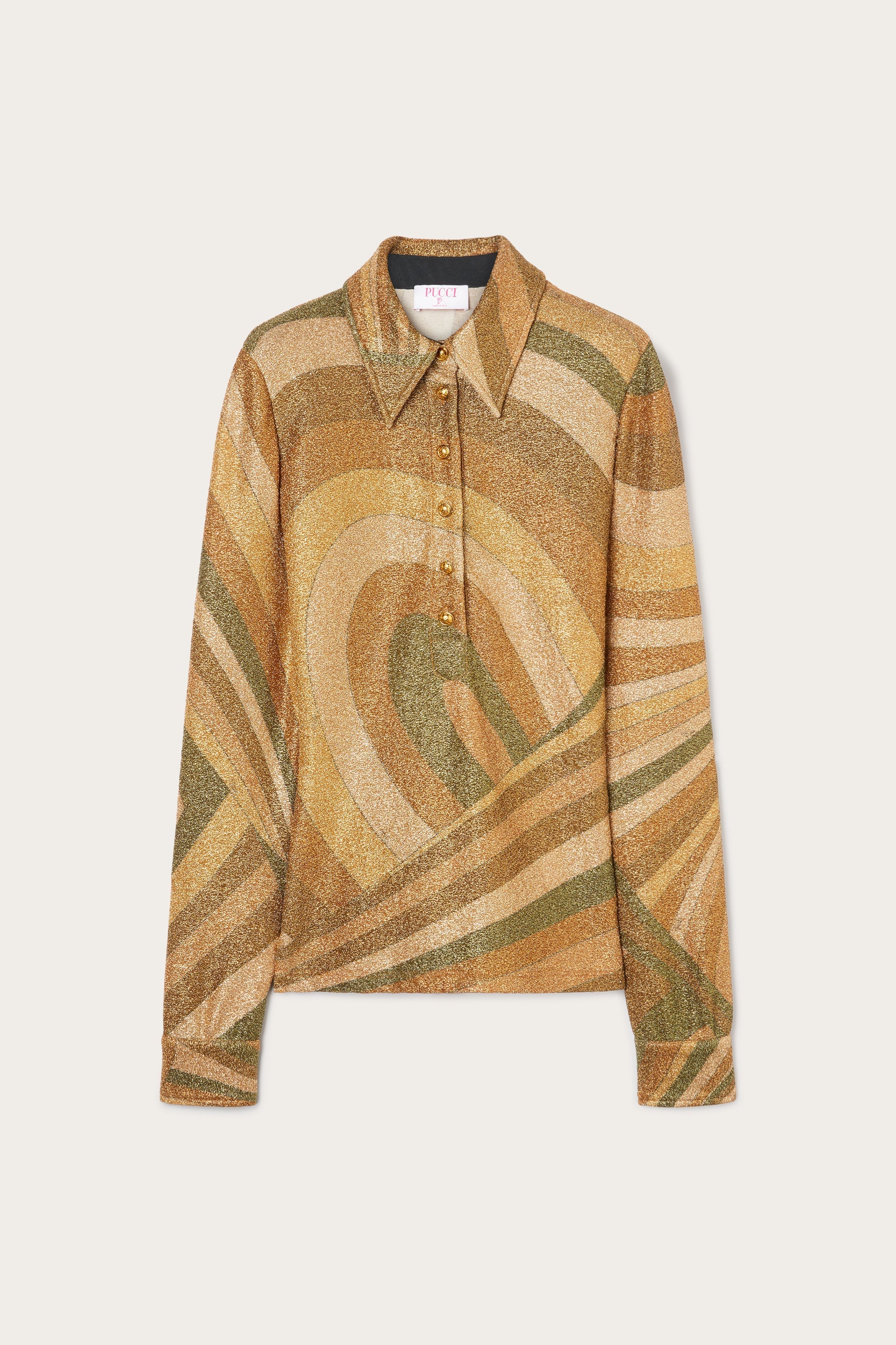 Pucci Iride Print Lamé Jersey Top