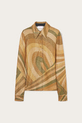Pucci Iride Print Lamé Jersey Top
