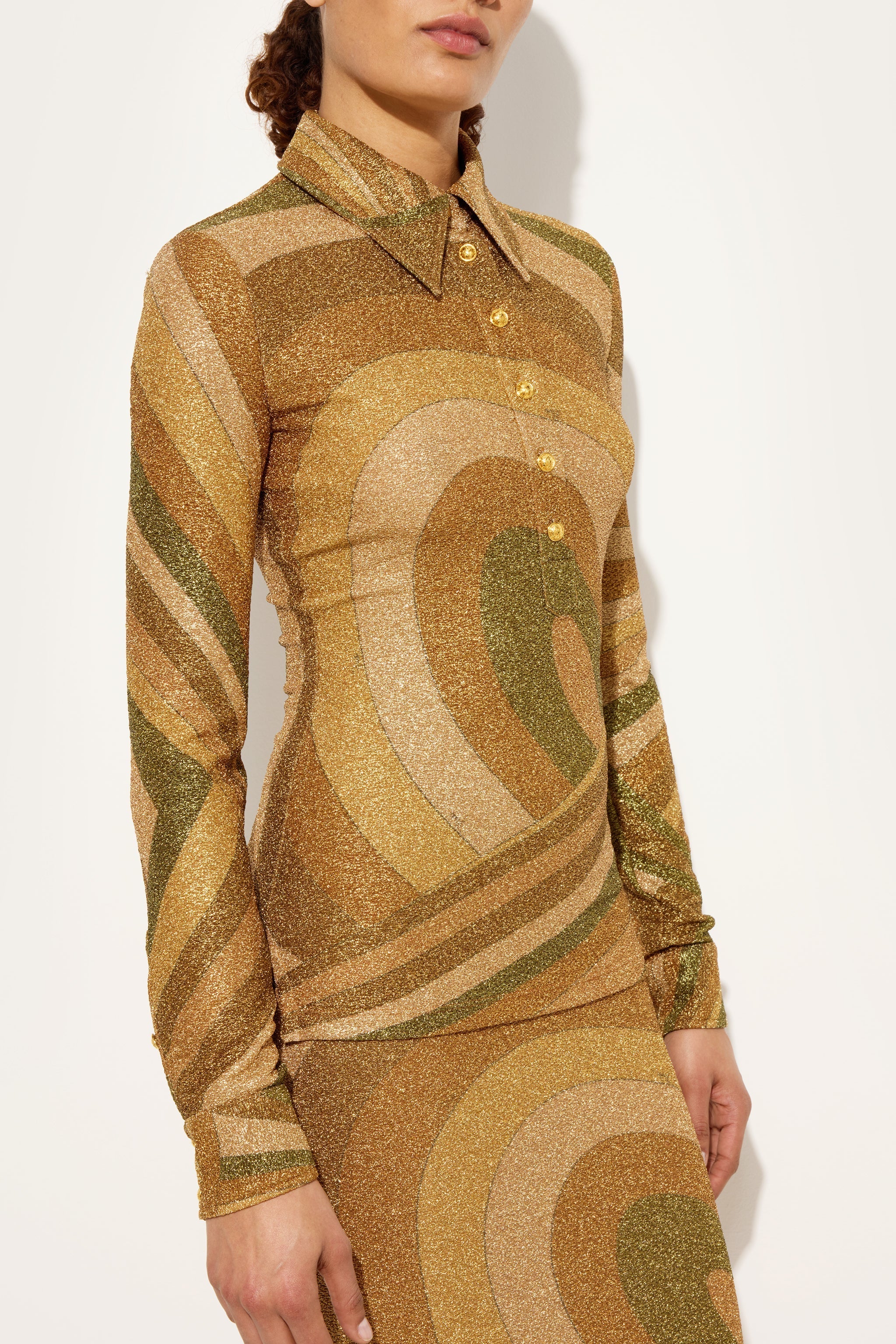 Pucci Iride Print Lamé Jersey Top