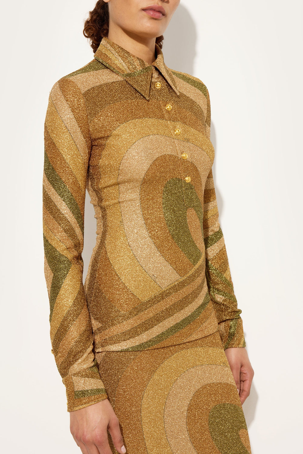 Pucci Iride Print Lamé Jersey Top