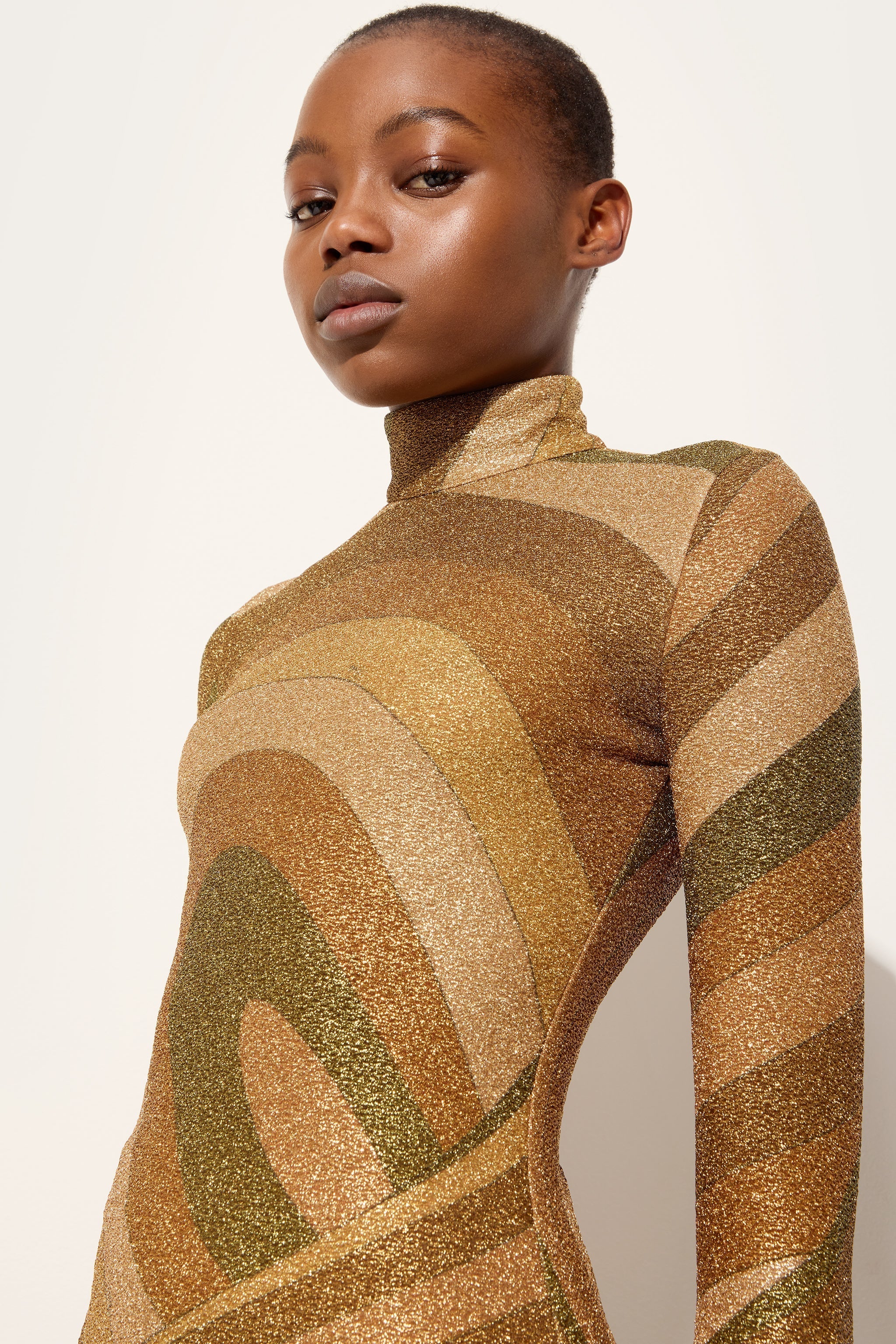 Pucci Iride Print Lamé Jersey Top