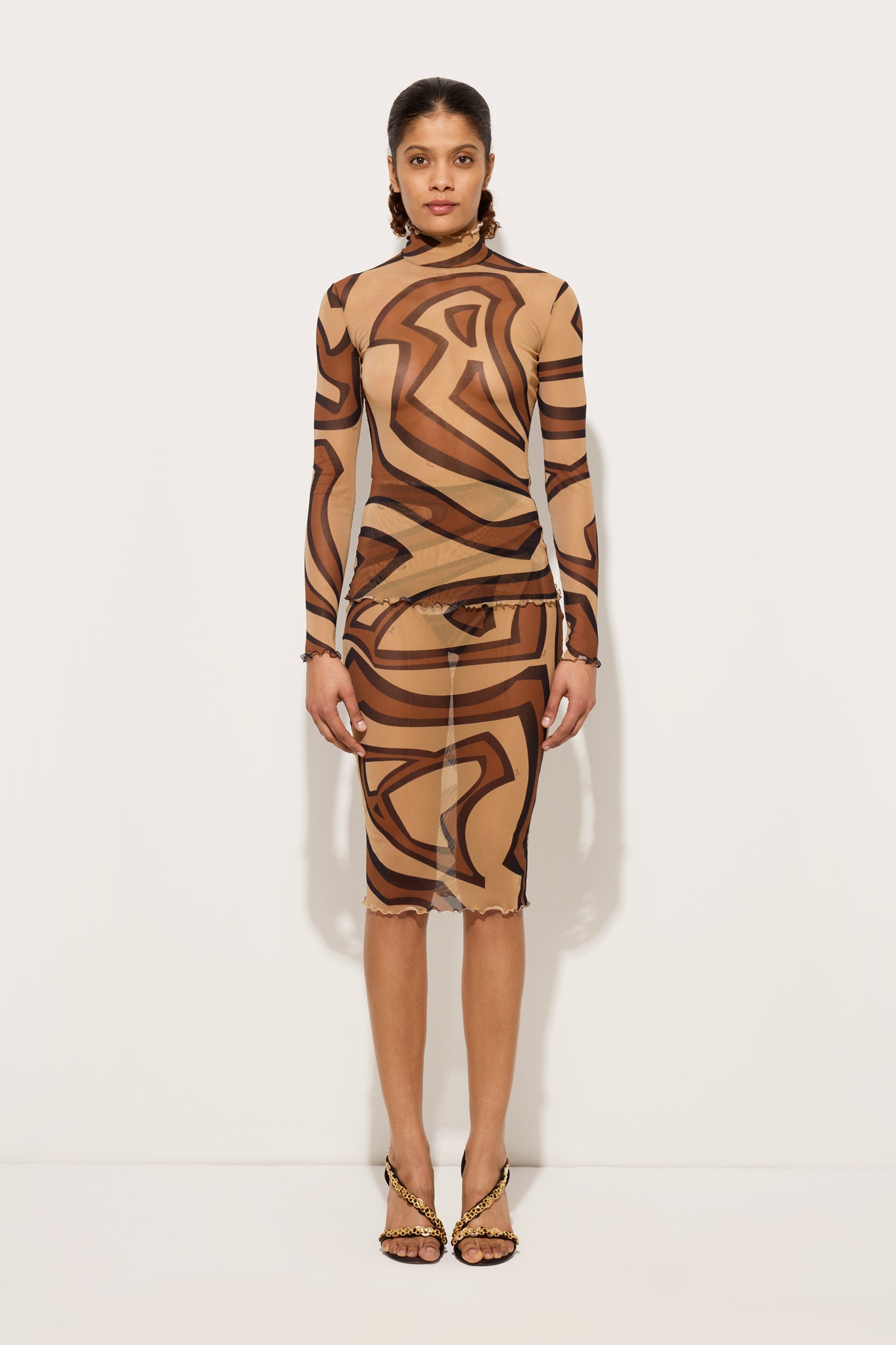 Pucci Labirinto Print Tulle Top