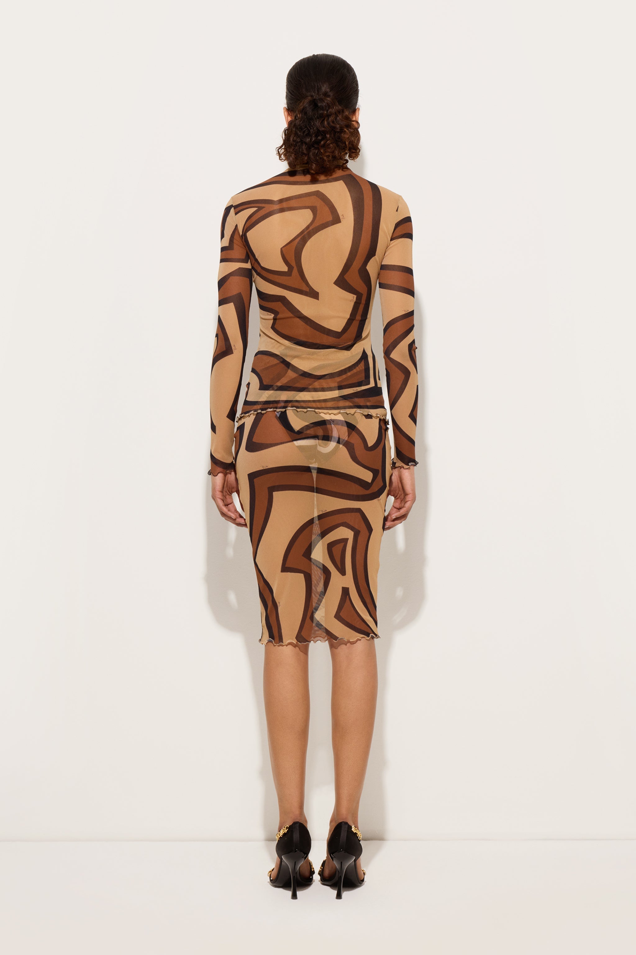 Pucci Labirinto Print Tulle Top