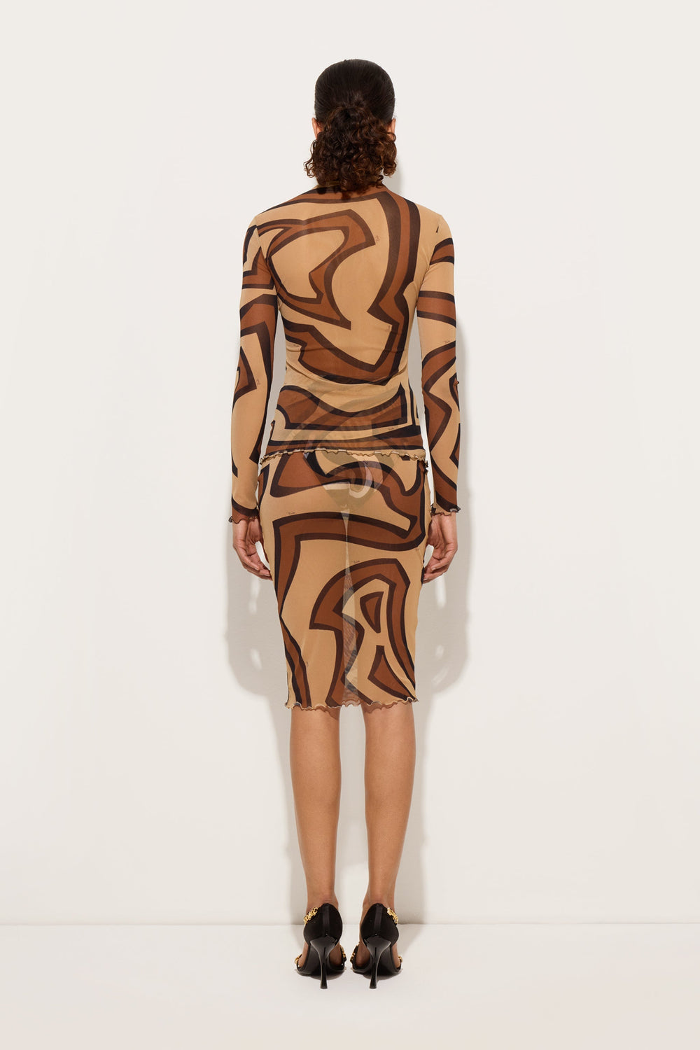 Pucci Labirinto Print Tulle Top