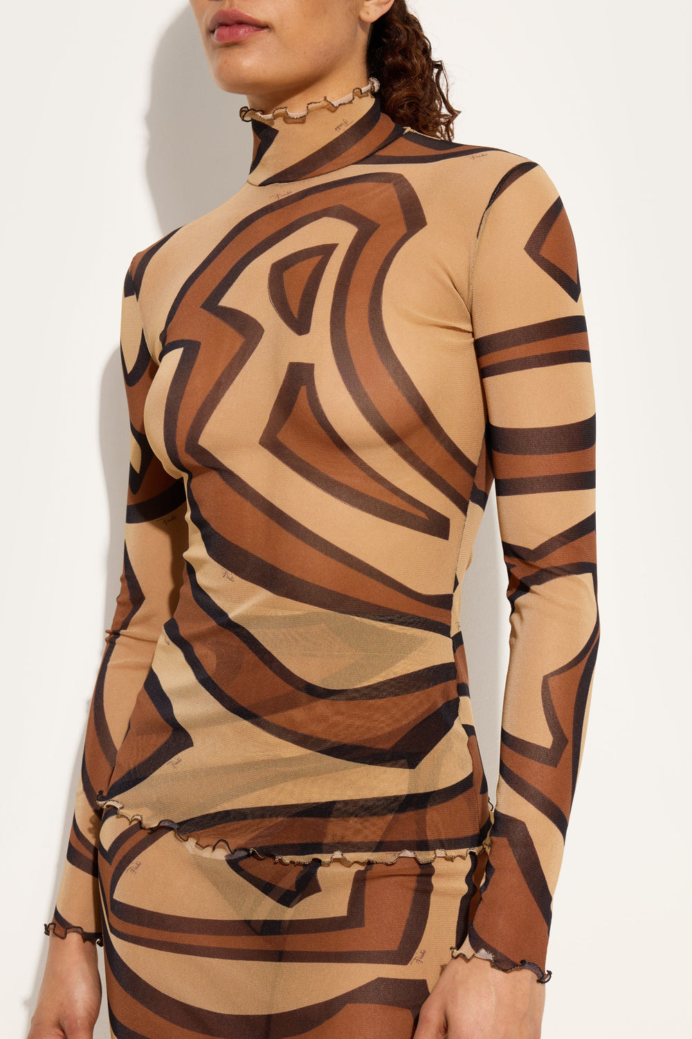Pucci Labirinto Print Tulle Top