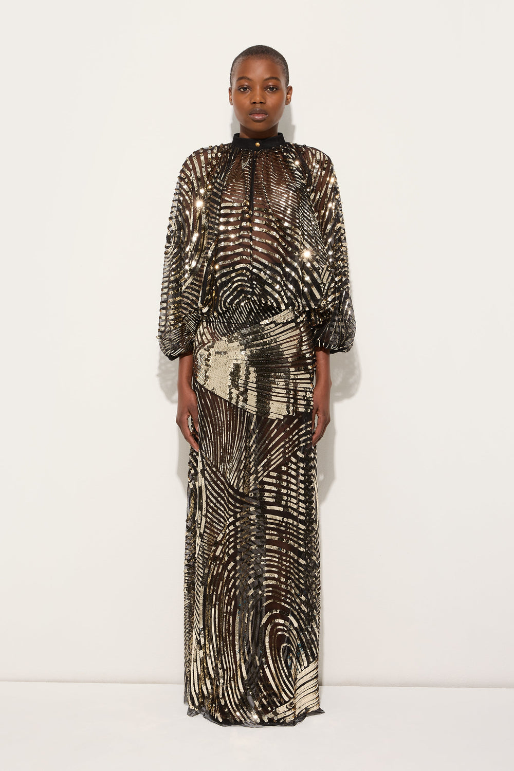 Pucci Iride Print Embroidered Tulle Blouse