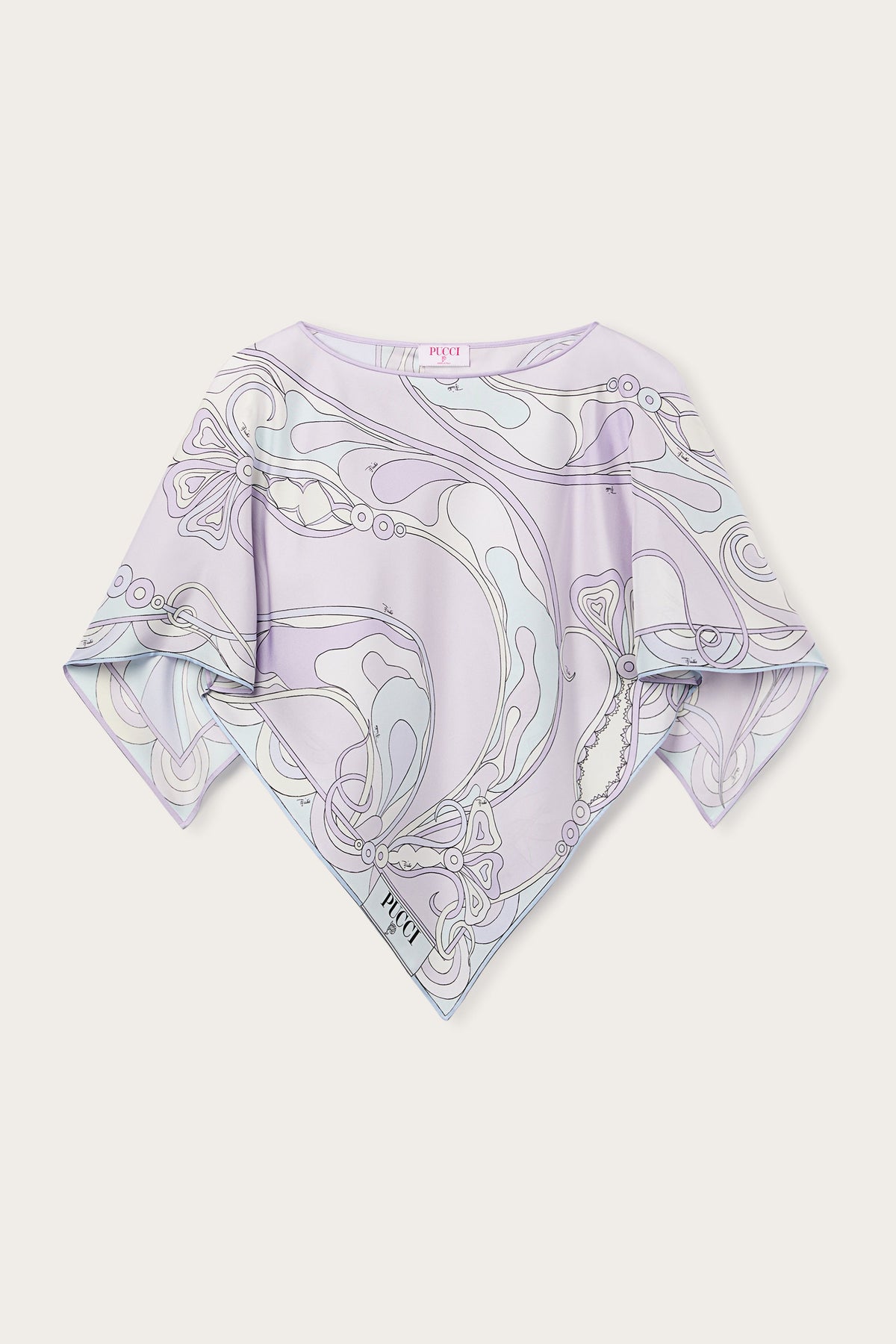 Pucci Orchidee Print Silk Cape Blouse
