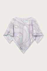 Pucci Orchidee Print Silk Cape Blouse