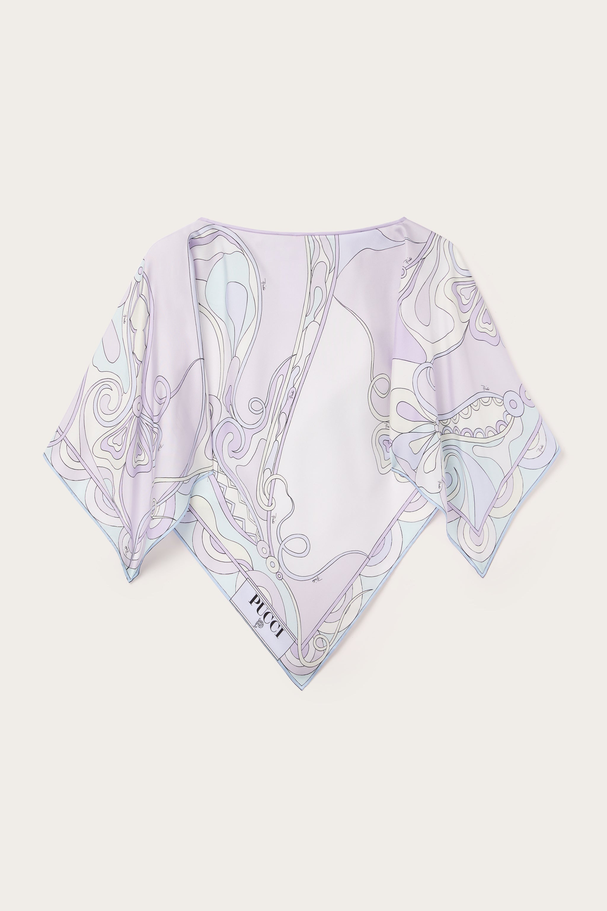 Pucci Orchidee Print Silk Cape Blouse