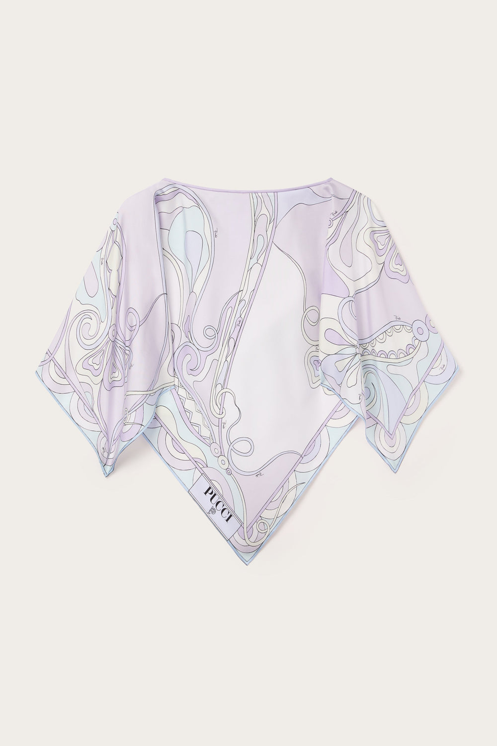 Pucci Orchidee Print Silk Cape Blouse