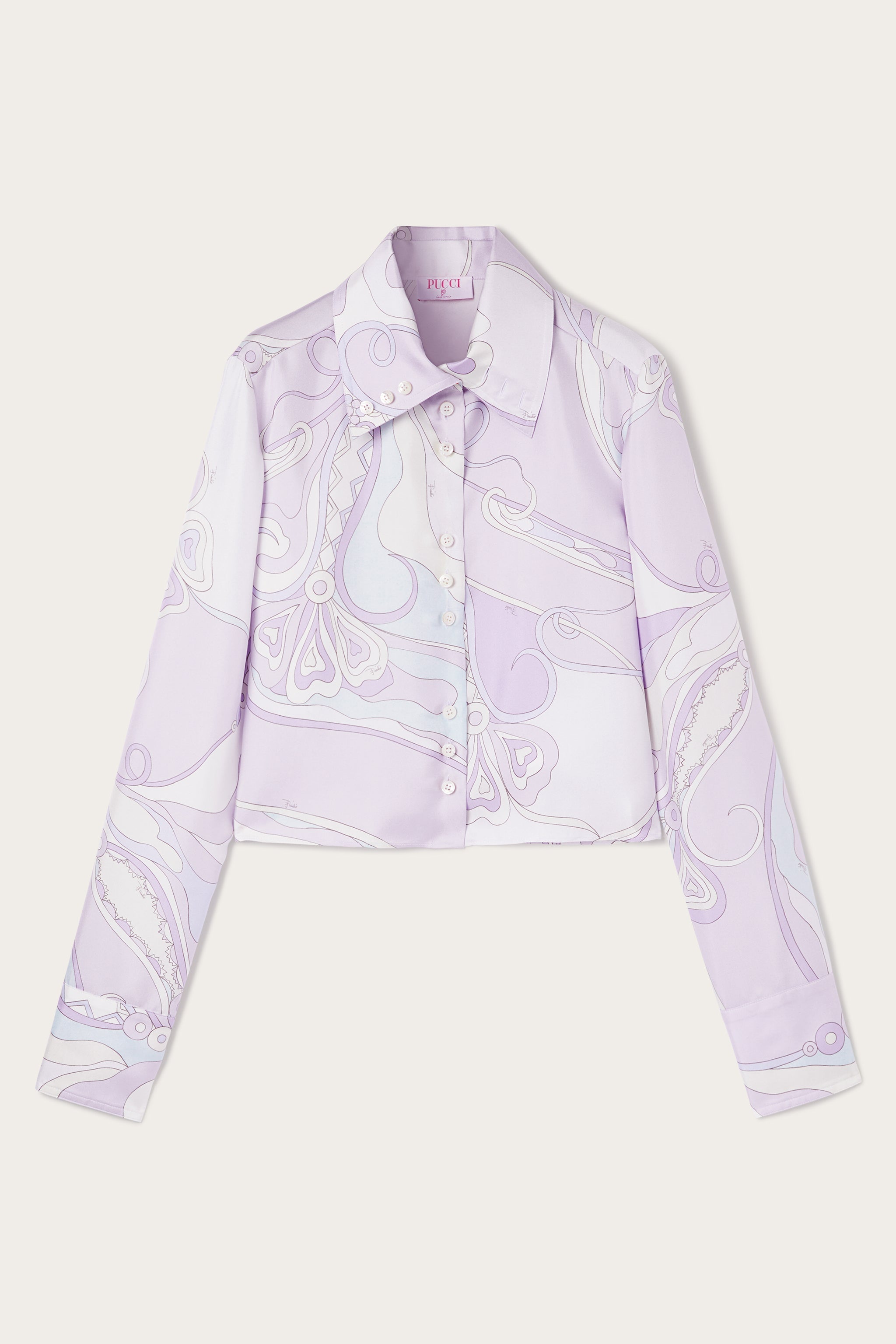 Pucci Orchidee Print Silk Twill Shirt