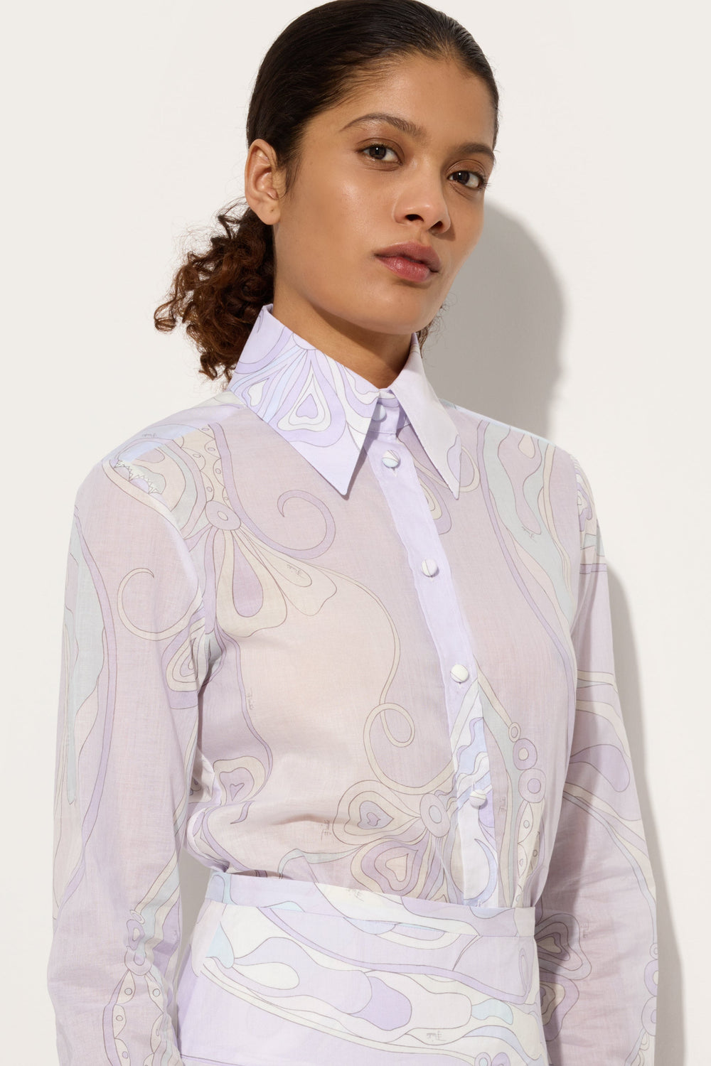 Pucci Orchidee Print Cotton Shirt