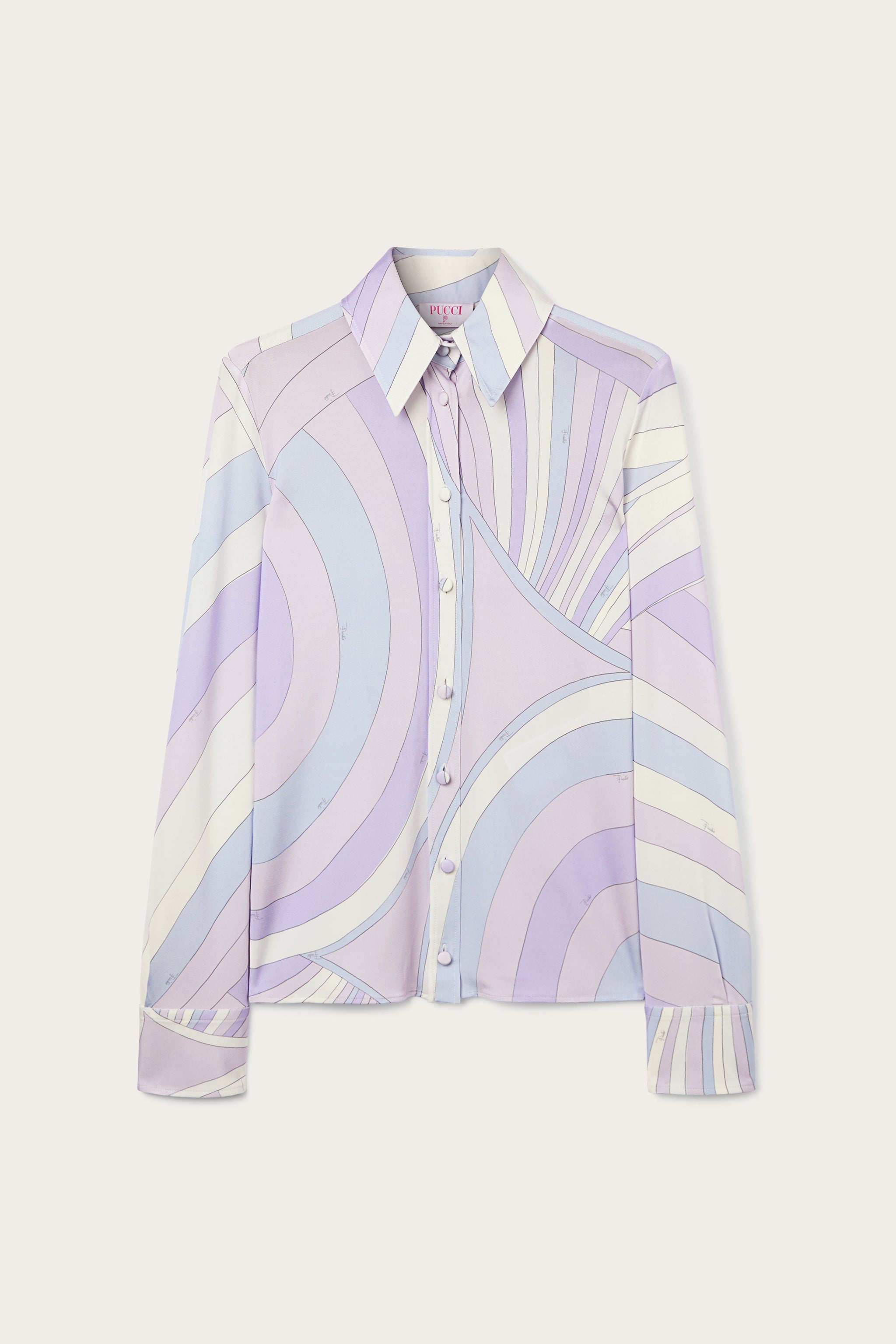Pucci Iride Print Satin Jersey Shirt