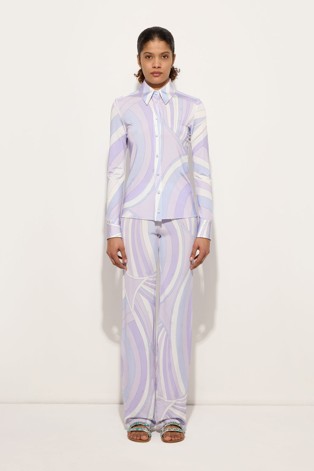 Pucci Iride Print Satin Jersey Shirt