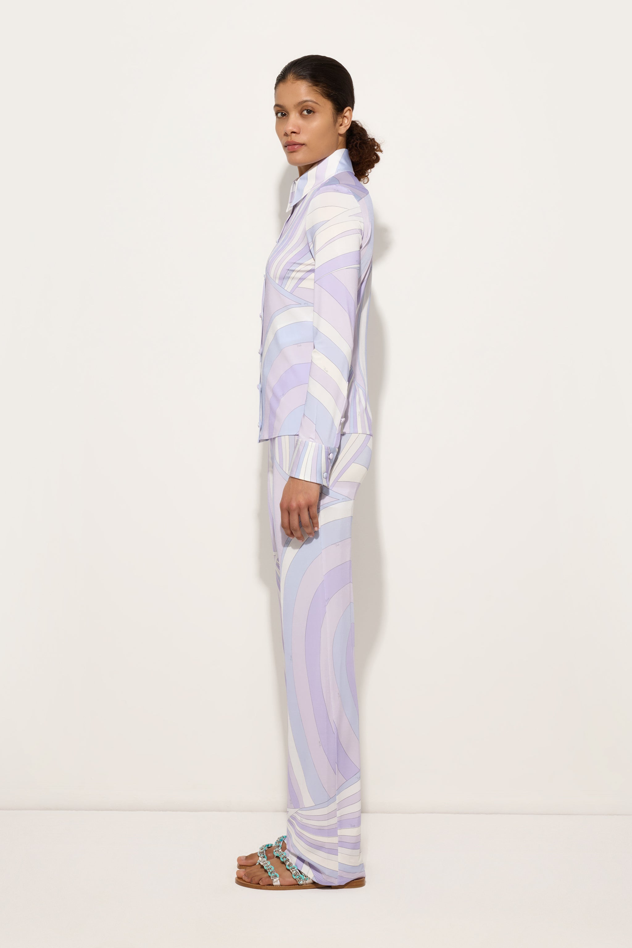 Pucci Iride Print Satin Jersey Shirt