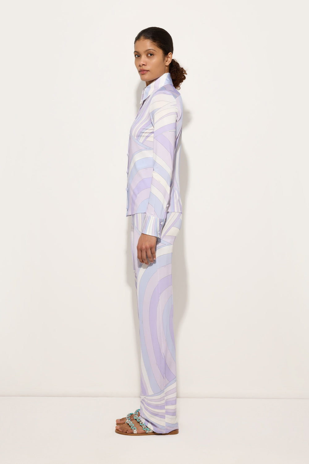 Pucci Iride Print Satin Jersey Shirt