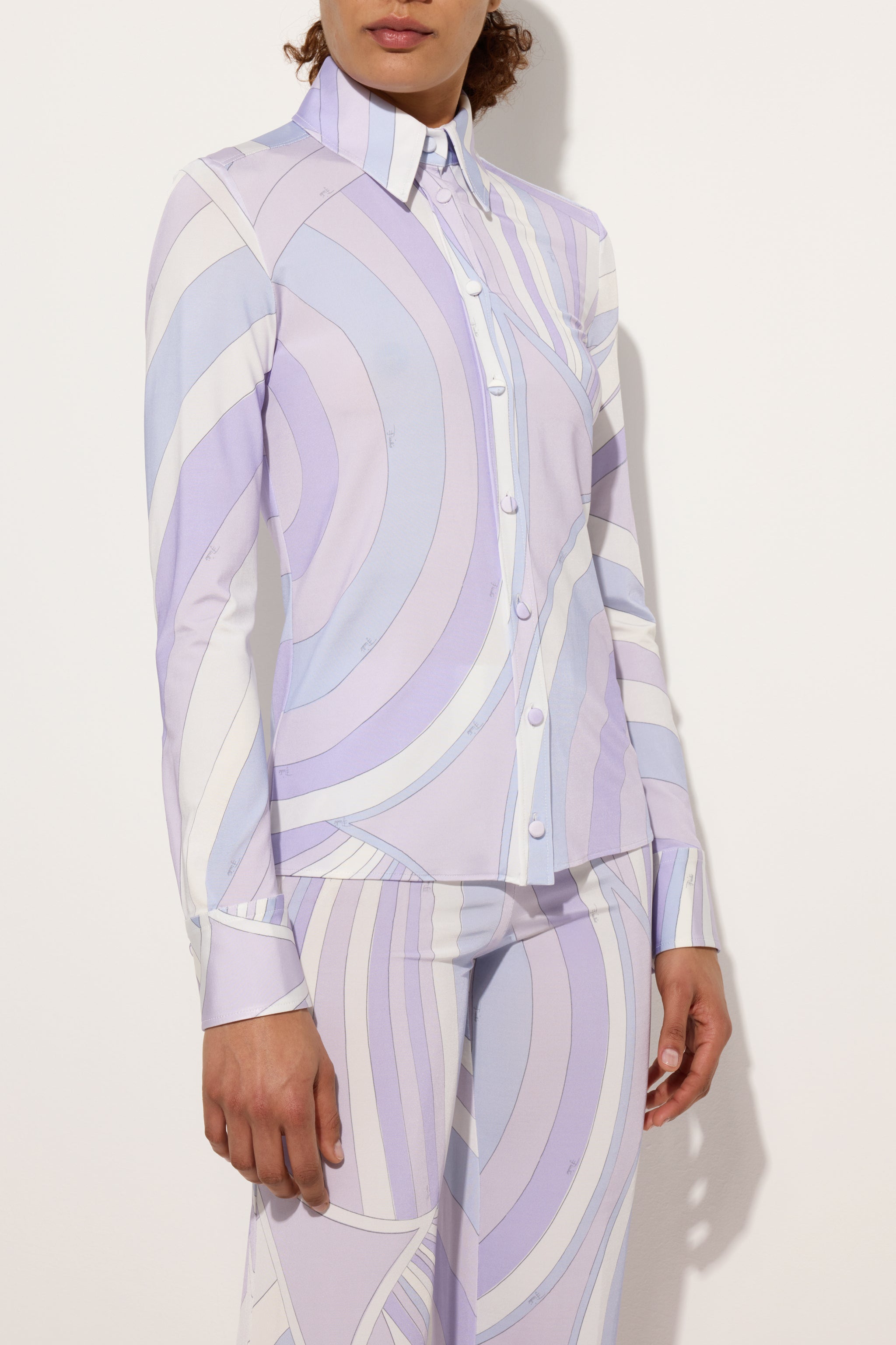 Pucci Iride Print Satin Jersey Shirt