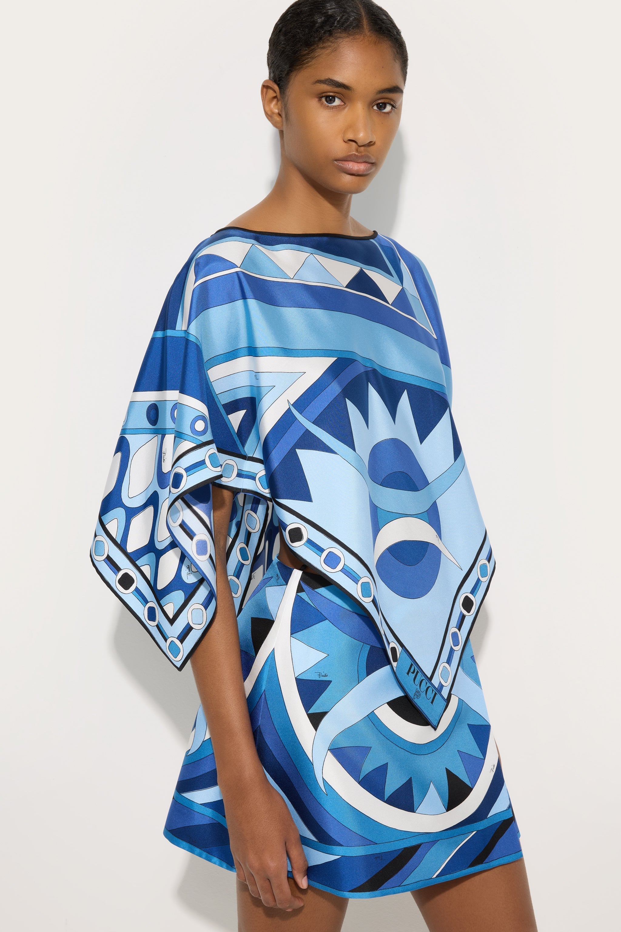 Pucci Vivara Print Cape Blouse