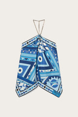 Pucci Vivara Print Sleeveless Silk Top