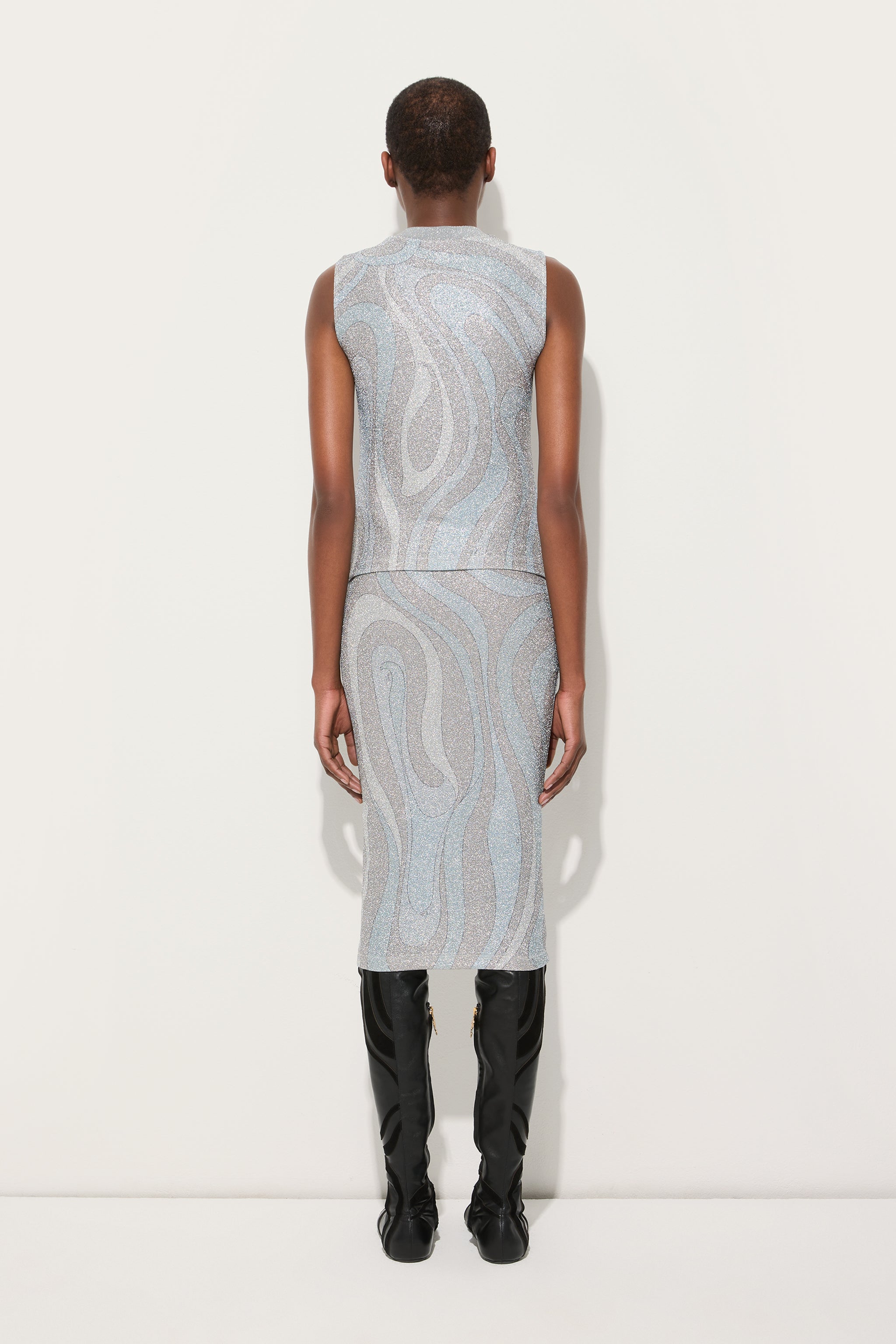 Pucci Marmo Print Lamé Jersey Top