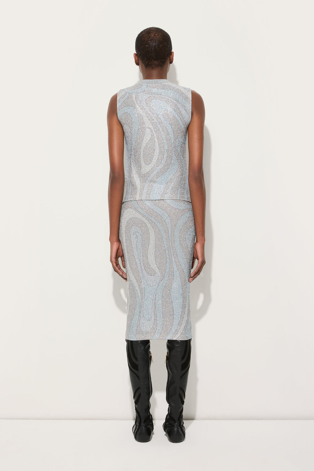 Pucci Marmo Print Lamé Jersey Top