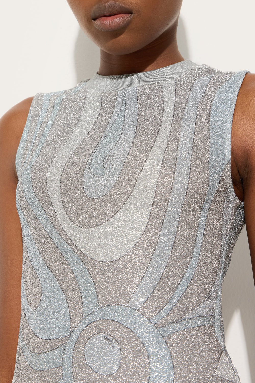 Pucci Marmo Print Lamé Jersey Top