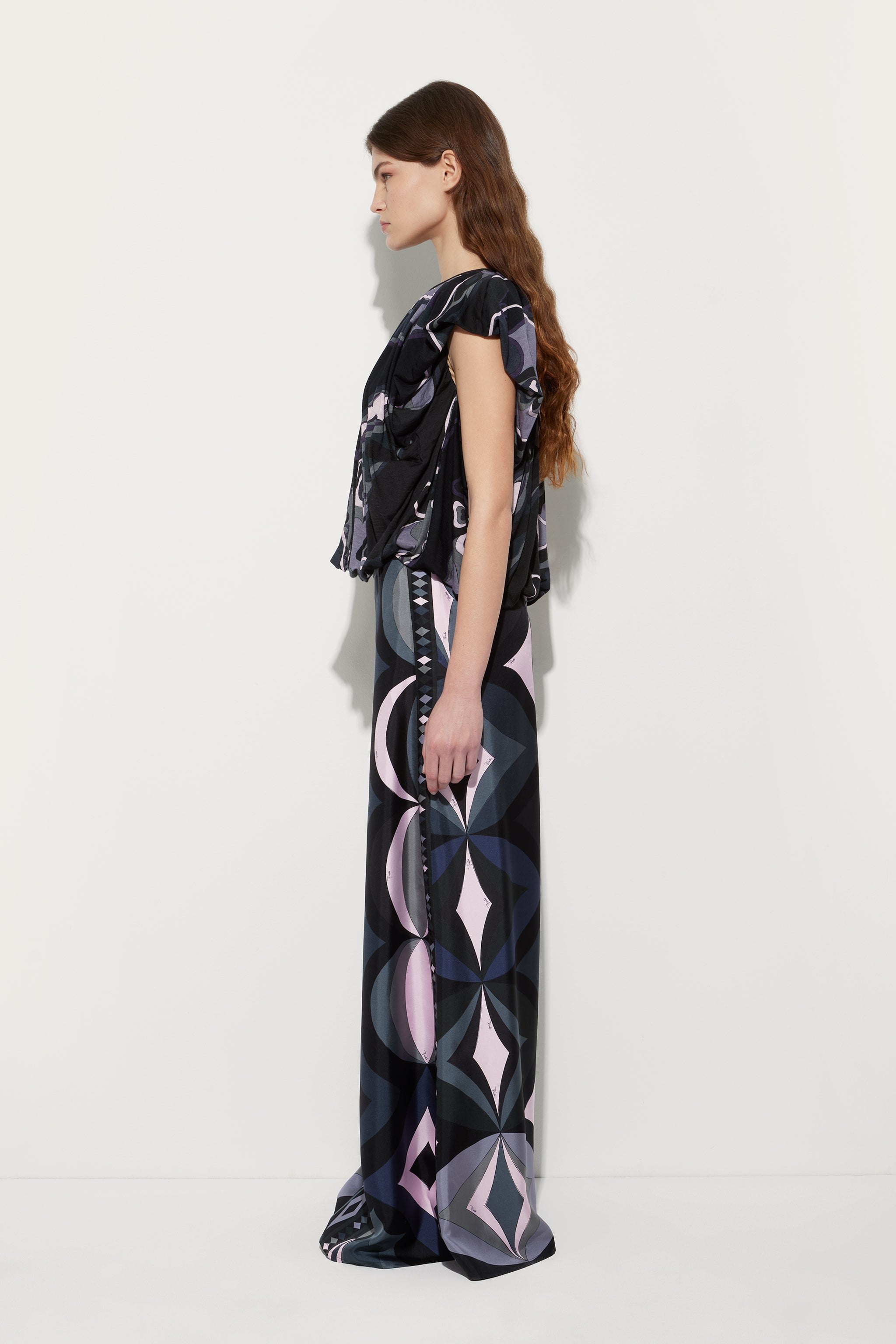 Pucci Collane Print Silk Palazzo Pants