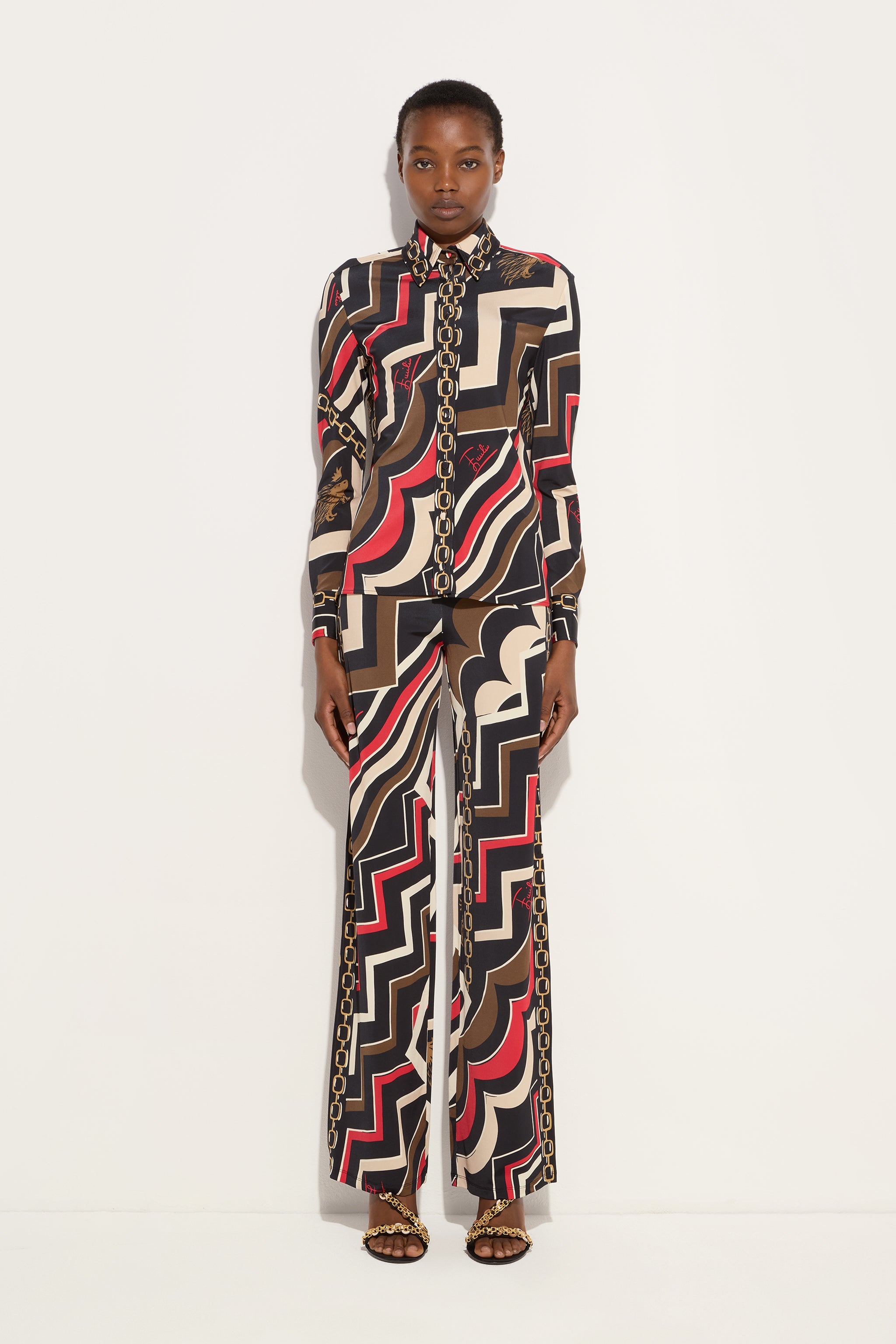 Pucci Istrice Print Straight-Leg Trousers