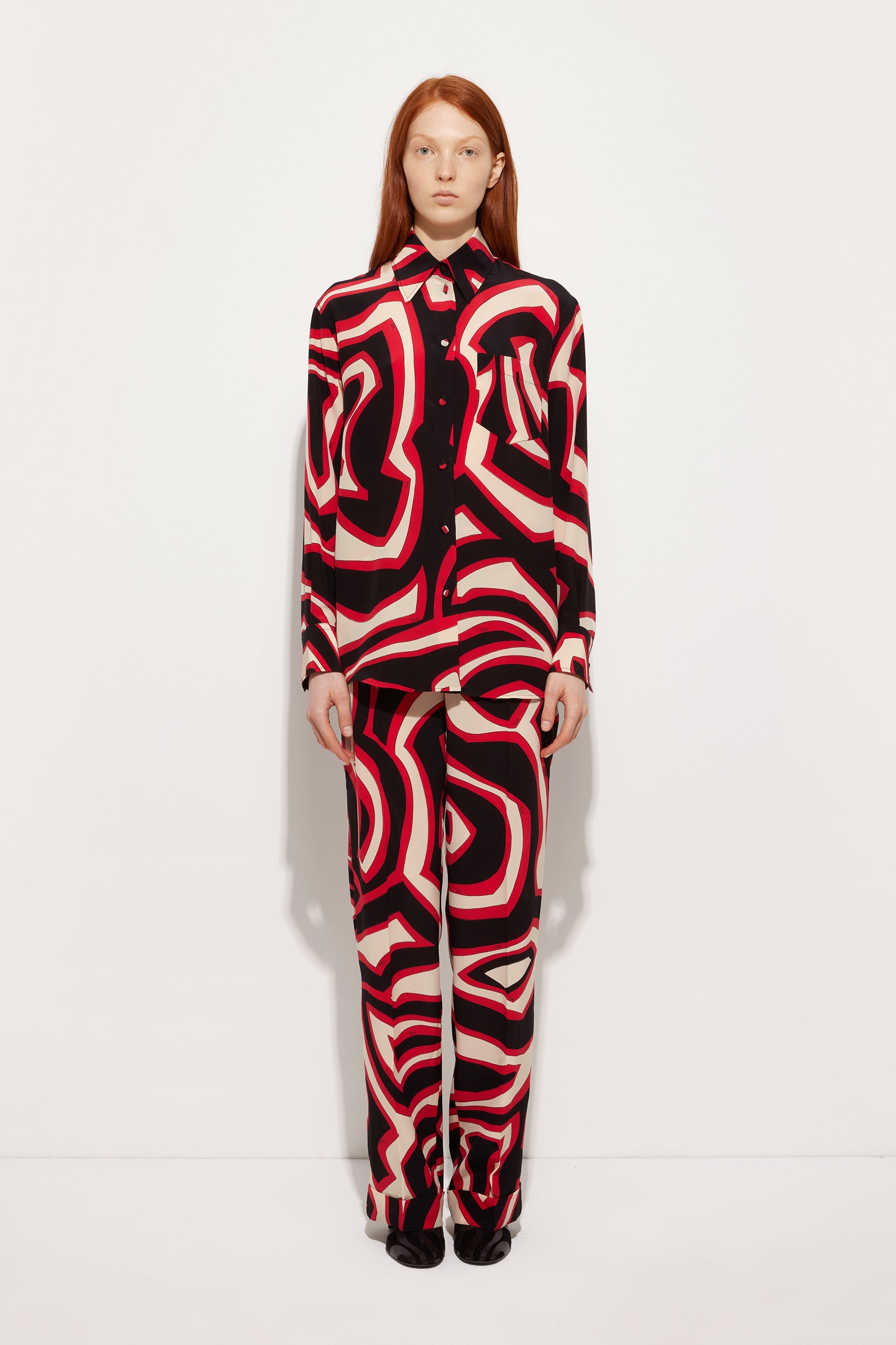 Pucci Labirinto Print Silk Pajama Trousers