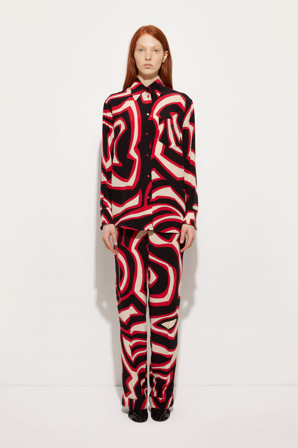 Pucci Labirinto Print Silk Pajama Trousers