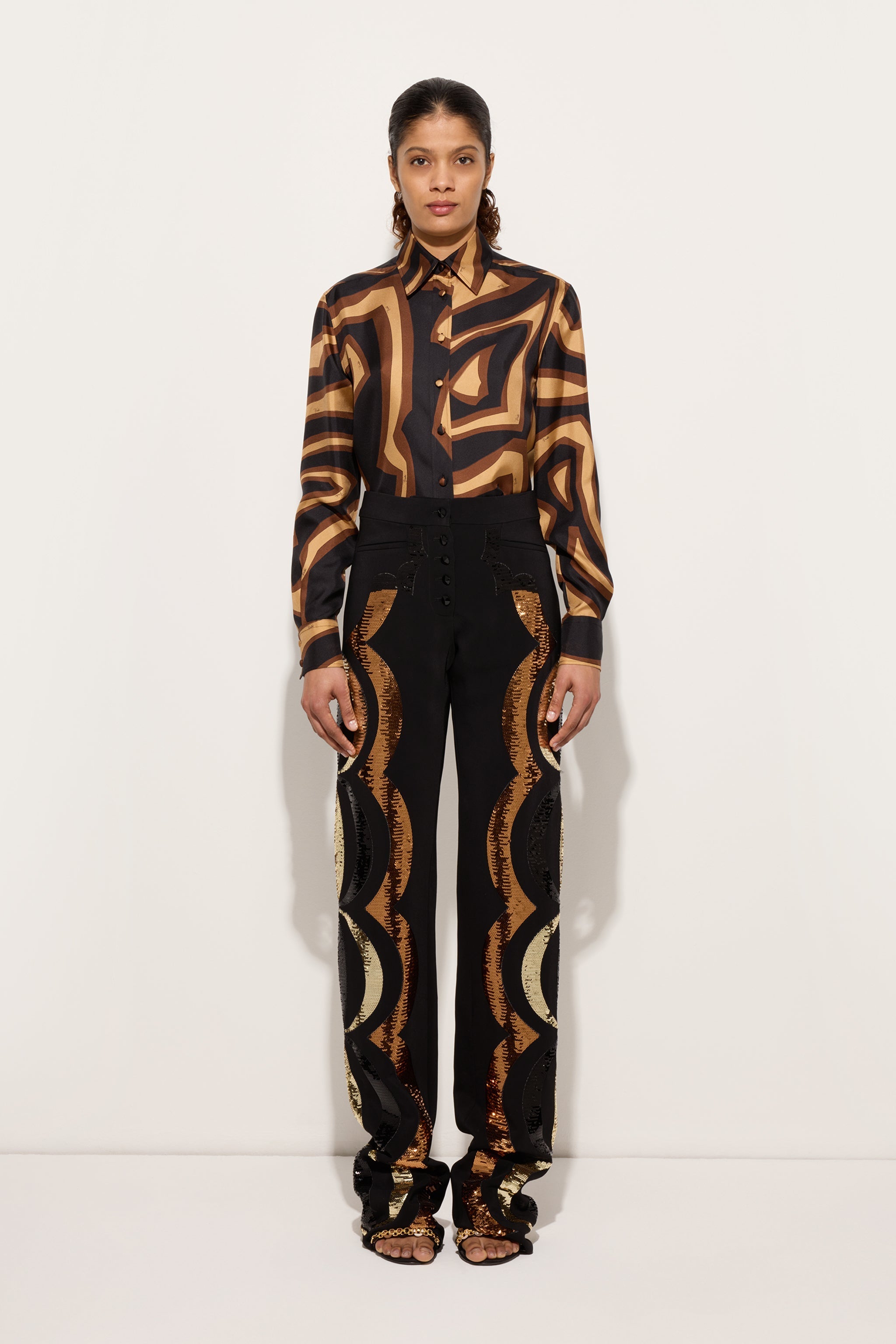 Pucci Embroidered Straight-Leg Pants