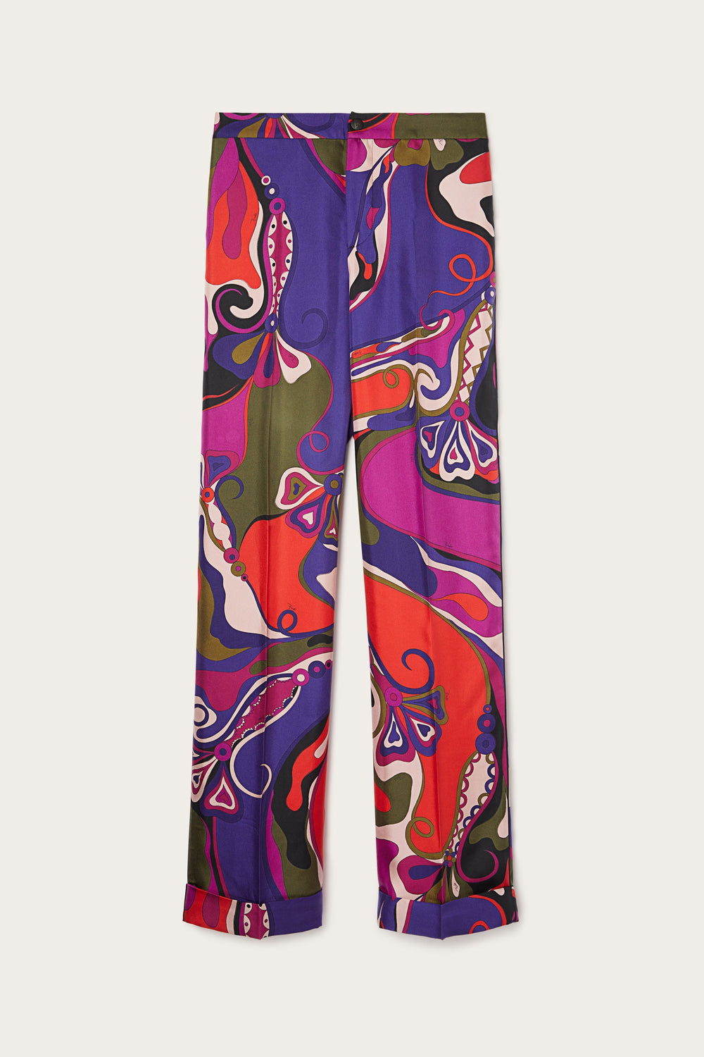 Pucci Orchidee Print Silk Pajama Trousers